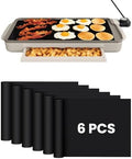 6PCs Grill Mats for Indoor Grill & Oven, 100% Non-Stick PTFE Sheets by Fastand