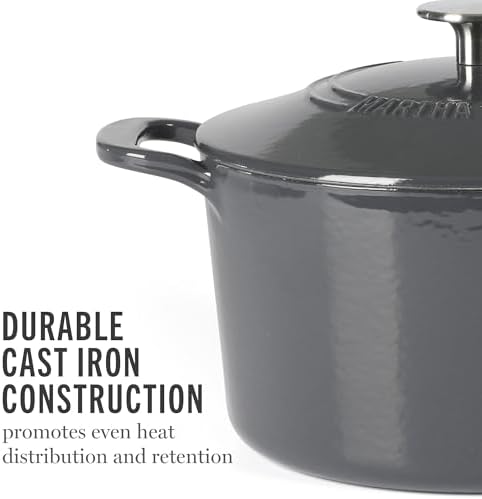 Martha Stewart Gatwick 4 Quart Enamel Cast Iron Dutch Oven - Grey - Image 5