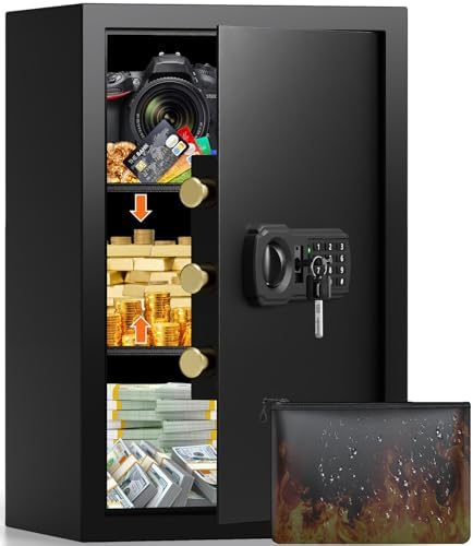 21.65"H Safe Box for Home | 3.8 cu ft Anti-Theft Safe with A4 Fireproof Bag by GHJGAGE