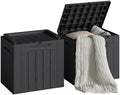 Devoko 30 Gallon Resin Deck Box 2 Pack Outdoor Indoor Waterproof Storage Box for Patio Furniture Pool Accessories Storage for Cushion Garden Tools (Black, 2 Pack) by DEVOKO
