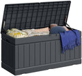 Greesum 82 Gallon Resin Deck Box All Weather Large Outdoor Storage for Patio Furniture, Toys, Garden Tools, Lockable, Dark Gray by BuynowfromGreesum
