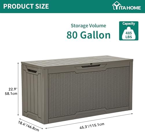 YITAHOME 80 Gallon Resin Deck Box - Image 6