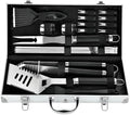 ROMANTICIST 20pcs Heavy Duty BBQ Grill Tool Set in Case - The Very Best Grill Gift for Father's Day and Christmas - Professional BBQ Accessories Set for Outdoor Cooking Camping Grilling Smoking, Black by ROMANTICIST