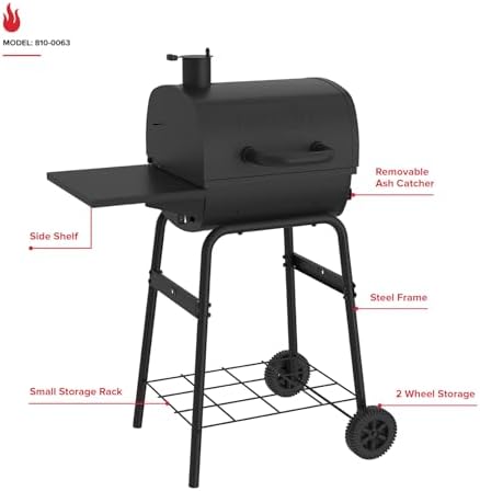 Nexgrill 17.5" Charcoal Grill with Side Shelf with Adjustable Chimney - Image 2