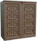 Mrosaa Indoor Outdoor Storage Cabinet Waterproof with 1 Shelf, Plastic Outdoor Storage Cabinets for Patio/Garden/Backyard, Size 34.3''L*15''W*36.2''H(Brown) by Mrosaa