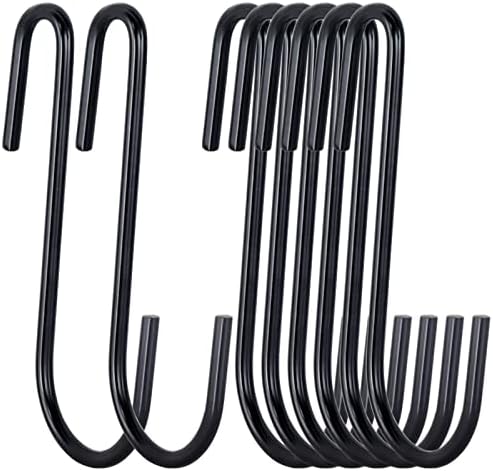 ESFUN 30 Pack 3 inch Heavy Duty S Hooks Black Pan Pot Holder Rack Hooks S Shaped Hanging Hooks Hangers for Kitchenware Spoons Pans Pots Utensils Clothes Bags Towels Plants by ESFUN