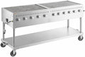 Commercial Stainless Steel Outdoor Liquid Propane Grill, 72" Cooking Surface, 10 Burners, 160,000 BTU, for Restaurant Patio, Resort, Catering, Outdoor Kitchen, Hotel by Krollen+Industrial