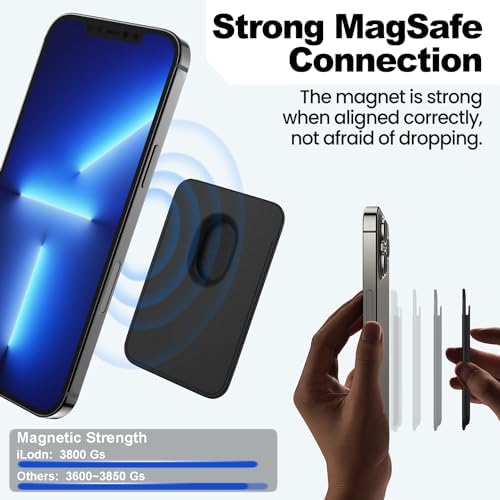iLodn Magnetic Wallet Compatible with MagSafe for iPhone 17 16 15 14 13 12 Pro Max Air Plus Model, Mag 3 Safe Card Holder Stick on Accessories for Apple Cell Phone & Case, Orange - Image 4