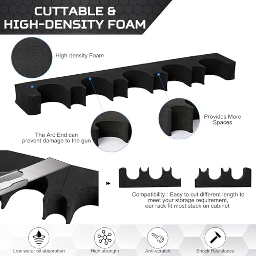 OCQOTAT Gun Rack for Gun Storage, Gun Safe Accessory for Shotguns, Gun Holder in Gun Cabinet, Shotgun Rest, Foam Material with Magnetic Strip and Hook Strip, Gifts for Hunters - Image 3