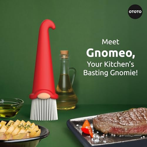 OTOTO Gnomeo Pastry Brush - Silicone Basting Brush for Cooking, Spread Oil Butter Sauce for BBQ Grill Baking, Gnomes Gifts for Women, Cute Funny Kitchen Gadgets - Image 2