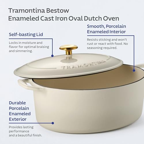 Tramontina Bestow Enameled Cast Iron 7-Qt Oval Dutch Oven Pot with Lid - Image 5