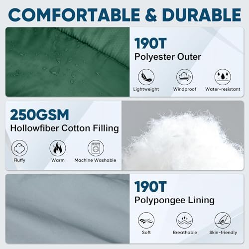 PTEROMY Sleeping Bags for Adults, Lightweight and Machine Washable, Water Resistant Backpacking Camping Sleeping Bag for Warm Cold Weather, Camping Essentials for Hiking Travel - Image 5