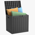 DRATO 35 Gallon Outdoor Storage Box Waterproof, Lockable Resin Deck Box for Patio Furniture, Pool Supplies & Garden Tools, Weatherproof Outside Storage Bin for Backyard Porch (Black, 35 Gallon) by DRATOprovidesawarmandcozy