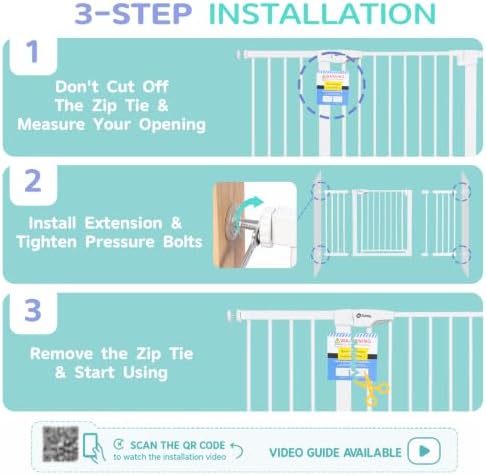 Sekey Baby Gate for Stairs, 30-57" Extra Wide No Drilling Dog Gate - Image 5