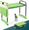 Foldable Garden Kneeler and Seat – 2-in-1 Gardening Stool with a Tool Storage Pouch, Lightweight and Portable for Elderly, Outdoor, Lawn Care (Green) by Byhagern