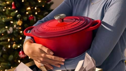 Le Creuset Enameled Cast Iron Round Dutch Oven, 5.5 qt., Cerise/Crucible - Image 5