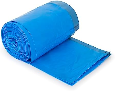 Plasticplace Custom Fit Trash Bags, Compatible with simplehuman Code K (50 Count) Tinted Blue Drawstring Garbage Liners 10 Gallon / 38 Liters, 24" x 28" - Image 3