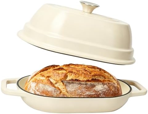 Wdmiya Dutch Oven for Sourdough Bread Baking, Shallow Base & Dome Lid 5 QT by Wdmiya