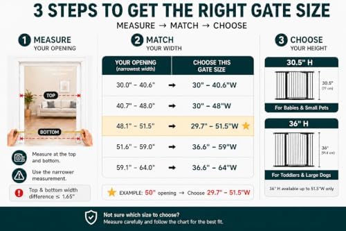 Cumbor 29.7-51.5 in Extra Wide Baby Gate for Stairs, Dog Gate Indoor White - Image 3