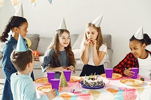 DecorRack 20 Party Cups 12 oz Disposable Plastic Cups for Birthday Party Bachelorette Camping Indoor Outdoor Events Beverage Drinking Cups (Purple, 20) - Image 2