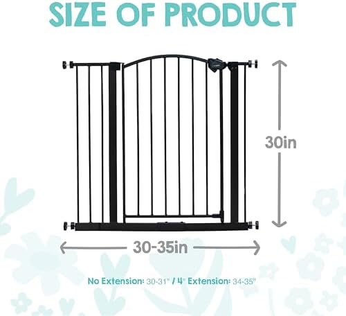 Regalo Safety 30"-35" Extra Wide Baby Gate, Bottom of Stairs & Doorways - Image 2