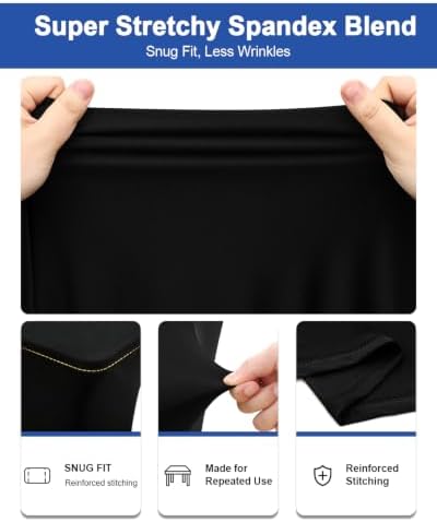 Smiry 2 Pack Spandex Table Cloth 6FT, Elastic Fitted Black Tablecloth - Image 4