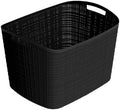 Curver Set of 2 XL 30.5L Jute Decorative Plastic Organization and Storage Baskets - Perfect Bins for Home Office, Closet Shelves, Kitchen Pantry and All Bedroom Essentials, Black by Unknown