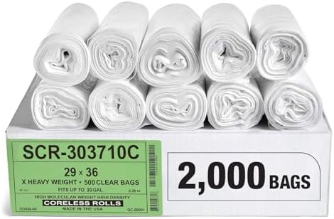 Aluf Plastics 20-30 Gallon 10 Micron (eq) Clear Bags - 30" x 37" 2000 Count by AlufPlastics
