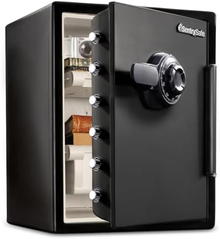 SentrySafe Black Fireproof Waterproof Floor Safe with Dial Combination Lock for Home or Office, 2.05 Cubic Feet, SFW205CWB by SentrySafe
