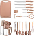 RAXCO Utensil Sets,18-Piece Silicone Cooking Utensils and Knife Set,Mousse by RAXCO