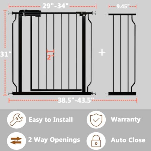 Fairy Baby 38.5-43.5 Inch Extra Wide Baby Gates Pressure Mounted Pet Gates - Image 2