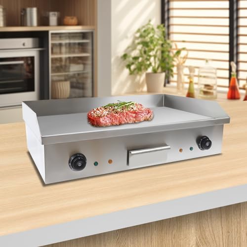 29" Commercial Electric Griddle, 3000W 110V Countertop Flat Top Grill, Non-Stick Stainless Steel, Adjustable Temperature – Heavy Duty for Restaurants, Outdoor Cooking, BBQ - Image 5
