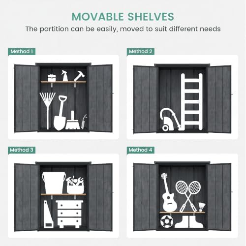UDPATIO 51 Cu.ft Vertical Outdoor Storage Shed with Shelving Brackets,Grey - Image 6