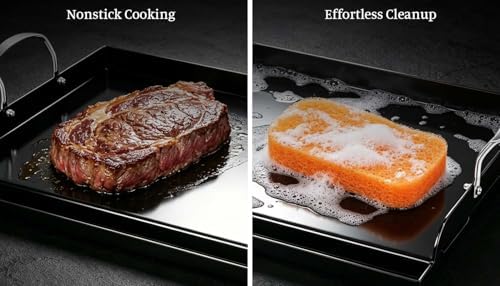 Updated 25" x 16" Cast Iron Griddle for Gas Grill, Nonstick Nanoceramic Stove Top Griddle for Gas Stove, Pre-Seasoned Flat Top Plate Insert for Outdoor Gas Grill, Camping, Tailgating, Parties - Image 5