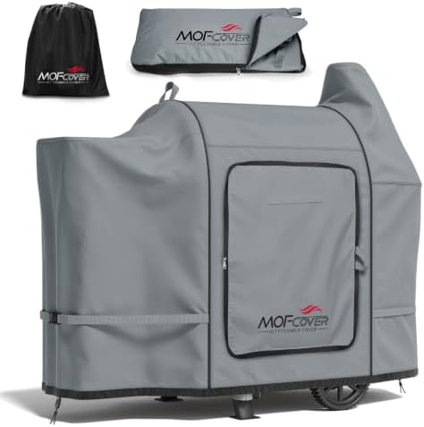 Foldable Grill Cover for Pit Boss Austin XL/Rancher XL, Waterproof 600D Heavy Duty Wood Pellet Smoker Cover, Fade＆Tear Resistant Pellet Grill Cover for 1000S/1100 Pro,Gray by Unknown