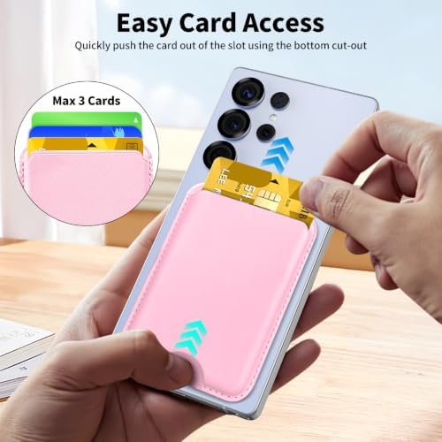 Magnetic Wallet for Samsung & iPhone with Magsafe Case, Pink - Image 3