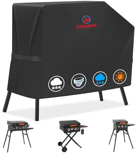 Comnova Griddle Cover for Blackstone 22 Inch 17 Inch Griddle with Hood and Stand - 600D Flat Top Grill Cover for Blackstone 22" 17" Griddle on Stand and 22" Adventure Ready, Heavy Duty & Waterproof by MCOMNOVAOUTDOORS