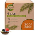 Raj Disposable Bamboo Bowls (200 Count, 4" Bowls) Strong Bowl Bamboo Party Bowl - Decorative Compostable Tableware for Lunch, Dinner, Birthday, Camping, Outdoor, Picnic, Parties by Raj