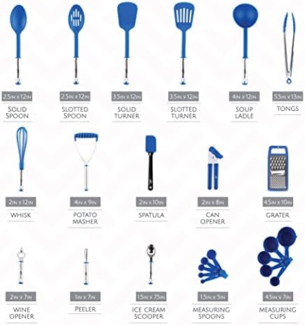 Kitchen Utensils Set, Cooking Utensil Set Kitchen Gadgets, Pots and Pans set Nonstick and Heat Resistant, 24 Pcs Nylon and Stainless Steel, Spatula Set, Apartment Essentials Kitchen Cookware Sets - Image 2