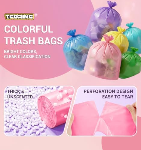 Small 3 Gallon Trash Bags Unscented, 0.78 Mil, Pink, 150 Count - Image 2