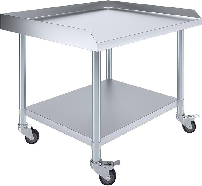 36" x 30" Stainless Steel Equipment Stand with Undershelf and Casters NSF by ExpressKitchQuip