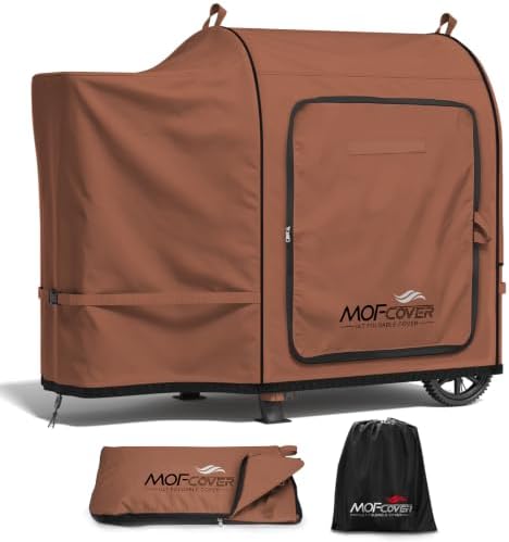 Foldable Grill Cover for Pit Boss 700FB 73700, Waterproof 600D Heavy Duty Wood Pellet Smoker Cover, Fade＆Tear Resistant Pellet Grill Cover for Lexington 500 540,Caramel by Unknown