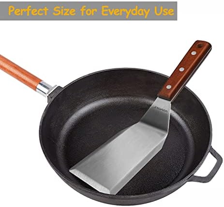 Professional Metal Spatula for Cast Iron Skillets and Flat Top Grills, Full Tang Wooden Handle,1.8mm Thick Stainless Steel Blade, Smash Burger Spatula Turner for Flipper, Cooking, BBQ, 4.7 x 2.7 Inch - Image 6