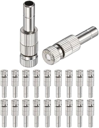 M METERXITY 20-Pack Brass Misting Nozzles, 0.008"/0.2mm Orifice Mister Replacement Heads with Filter Mesh for Cooling System/Landscaping/Humidification, 6mm Low-Pressure Fog Sprayer Nozzle by MMETERXITY