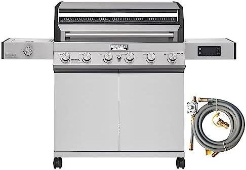 Monument Grills Denali Series, 6-Burner Convertible Natural Gas Smart bbq Grill Stainless Steel Denali 605 with Conversion Kit by MonumentGrills