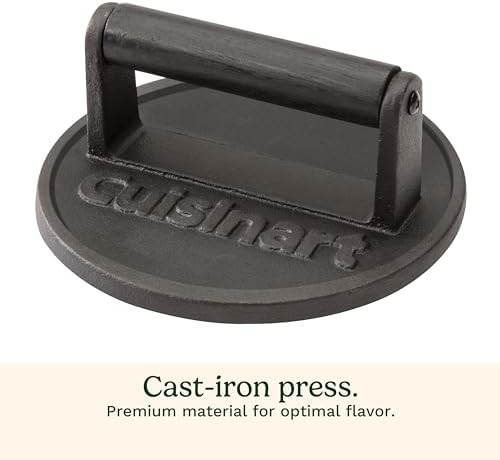 Cuisinart Smash Burger Press, Cast Iron, 6.5" Burger Smasher, Round (Pack of 3) - Image 3