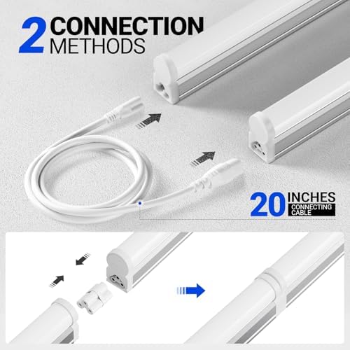 Barrina T5 4FT LED Shop Light, 2 Pcs Power Cords, 6500K 2200lm 20W, 6 Packs - Image 6