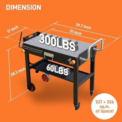 Grill Table with Cover For Blackstone Griddle 22 and 17 Inch - Image 2
