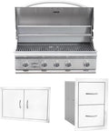 Bullet by Bull Stainless Steel Outdoor Kitchen Grill Set - Built-In Liquid Propane Grill -BBQ Kitchen Island Bundle - Includes 5 Burner Grill, Double Access Door & Double Storage Drawer by Unknown