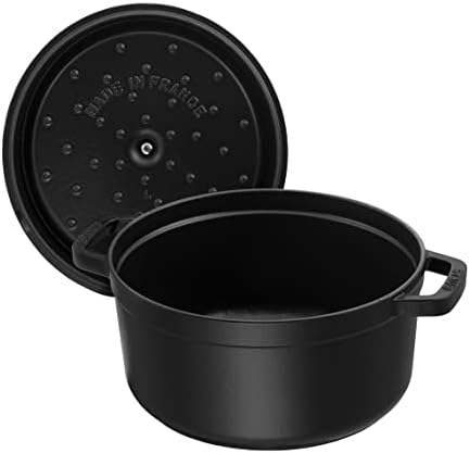 Staub La Cocotte Round 40500-281 "Pico Cocotte Round, Black, 11.0 inches (28 cm), Two-Handed, Enameled Pot, Waterless Cooking, Induction Compatible - Image 3
